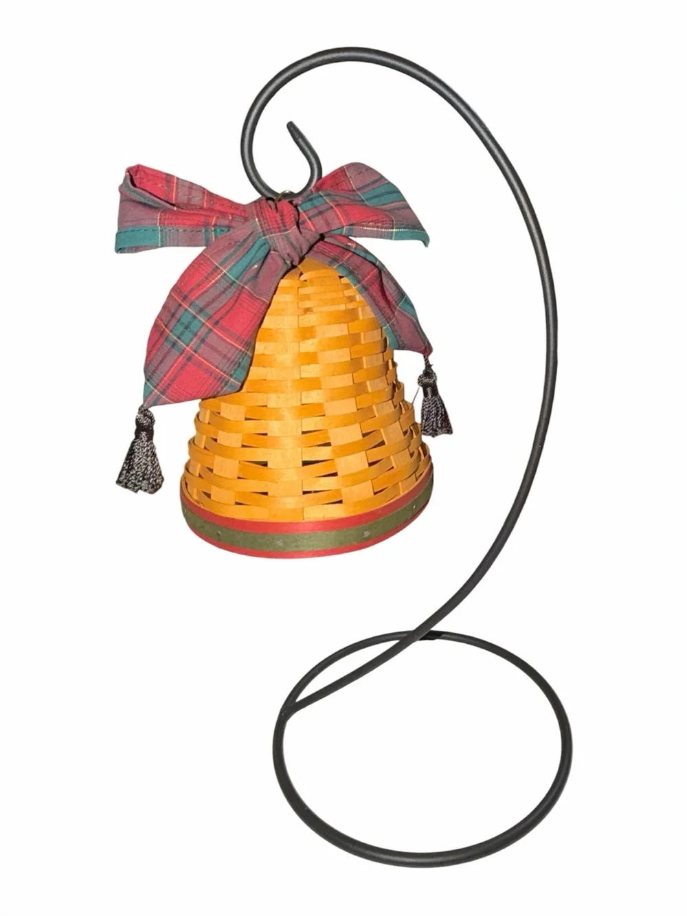 Longaberger 2000 Noel Bell basket with Wrought Iron Stand